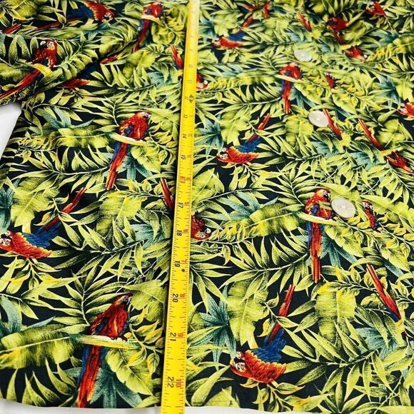 Vintage harvé benard 10 Green Red Floral Parrot 100% Silk Lined Blazer Jacket - Picture 8 of 11